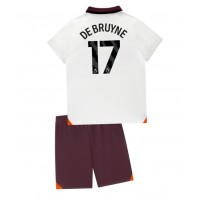 Koszulka piłkarska Manchester City Kevin De Bruyne #17 Strój wyjazdowy dla dzieci 2023-24 tanio Krótki Rękaw (+ Krótkie spodenki)